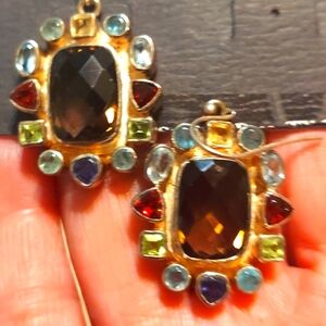 FINAL SALE sterling silver smokey quartz earrings